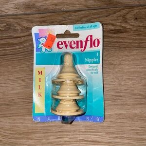 Vintage 1995 Evenflo Milk Baby Bottle Nipples 3pk NOS